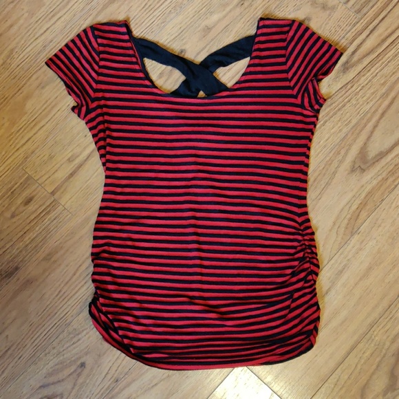 Maurices Tops - 3/$20 Black and red striped t-shirt